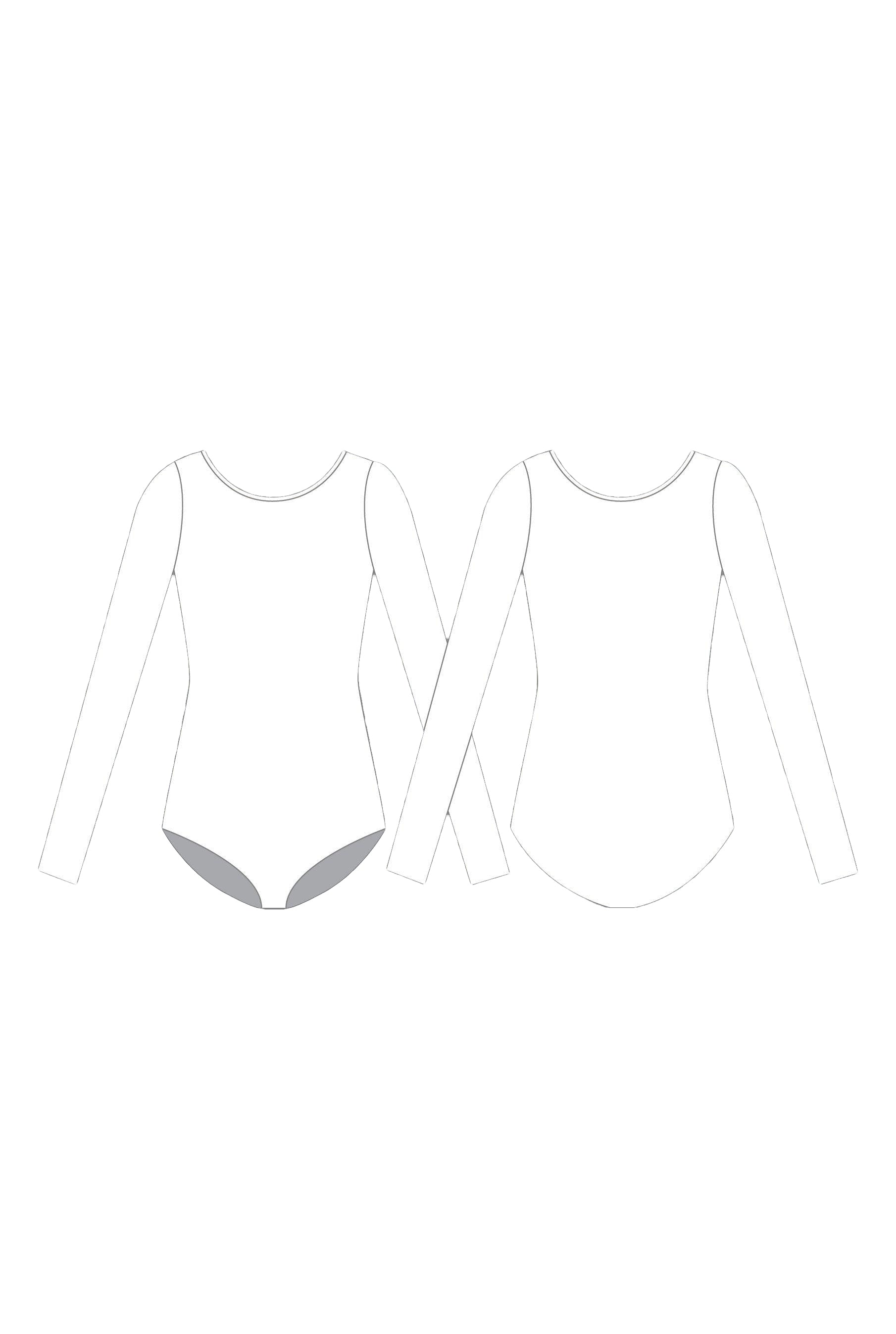 Custom Inked Round Neck Leotard Long Sleeves