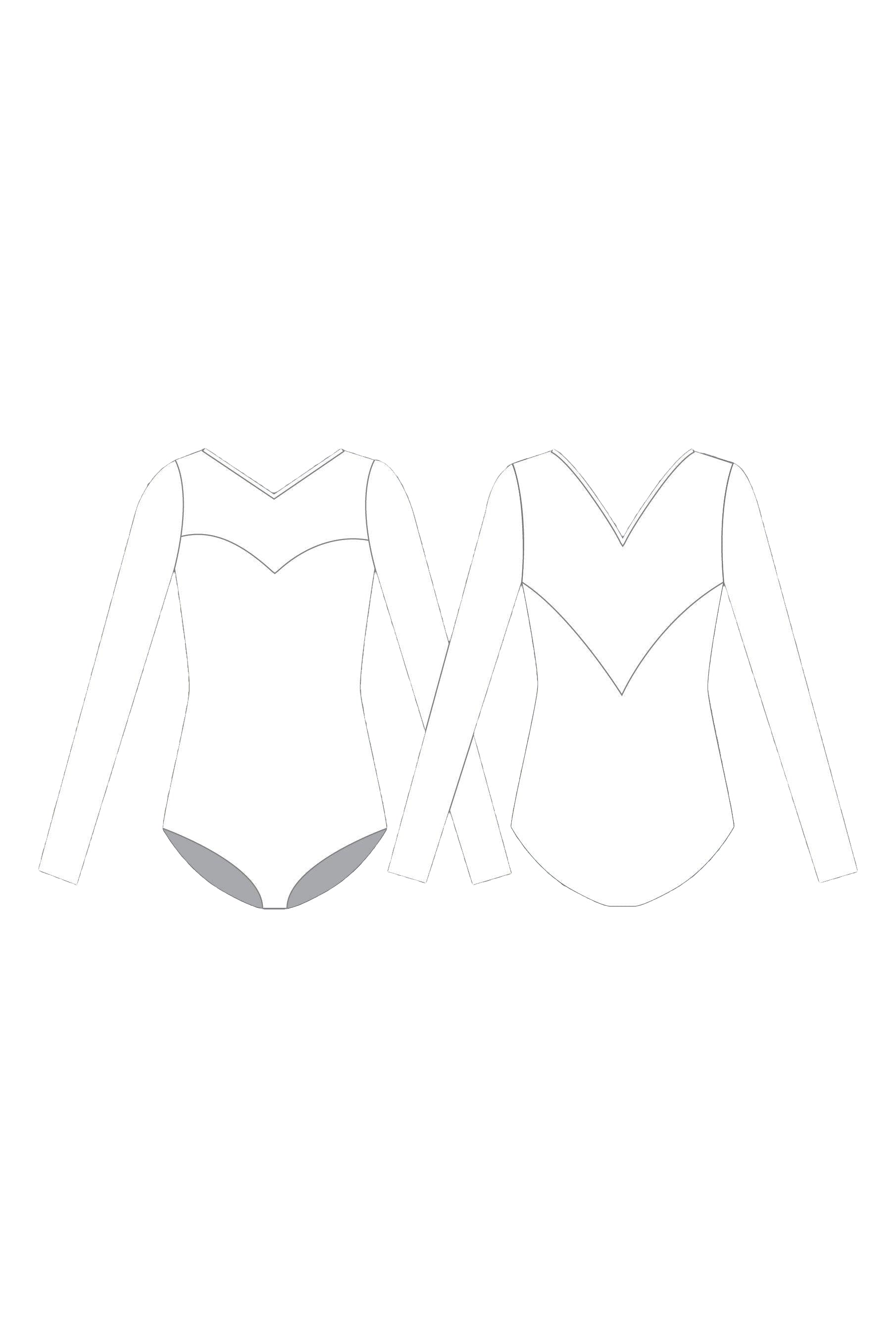 Custom Inked Sweetheart Leotard Long Sleeves