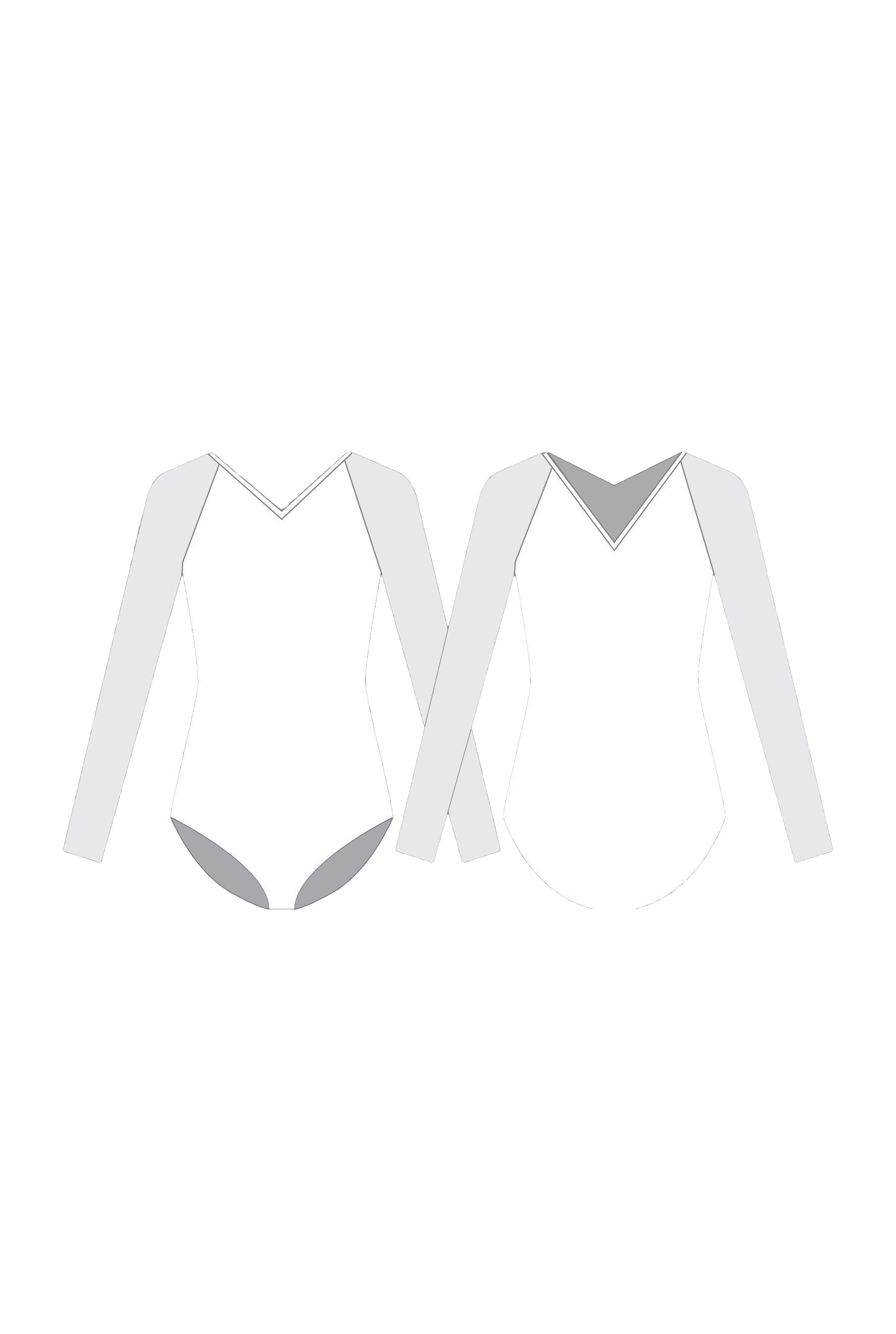 Custom Inked Raglan Leotard Long Sleeves Mesh