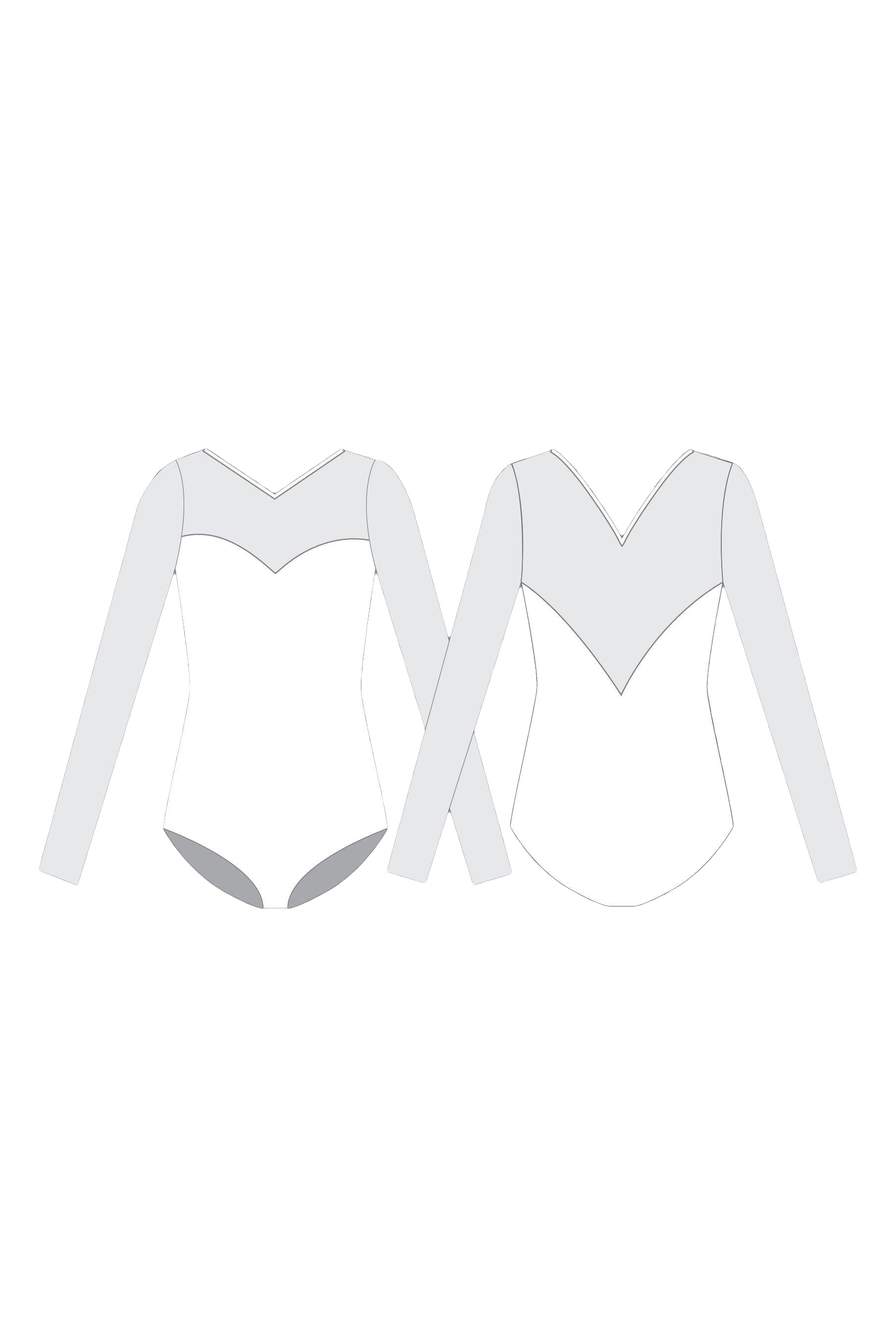 Custom Inked Sweetheart Leotard Long Sleeves Mesh