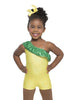 Princess Pineapple Solid One Shoulder with Ruffle Biketard