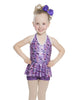 Showtime Jazz Sparkles Vneck Halter with Peplum Biketard