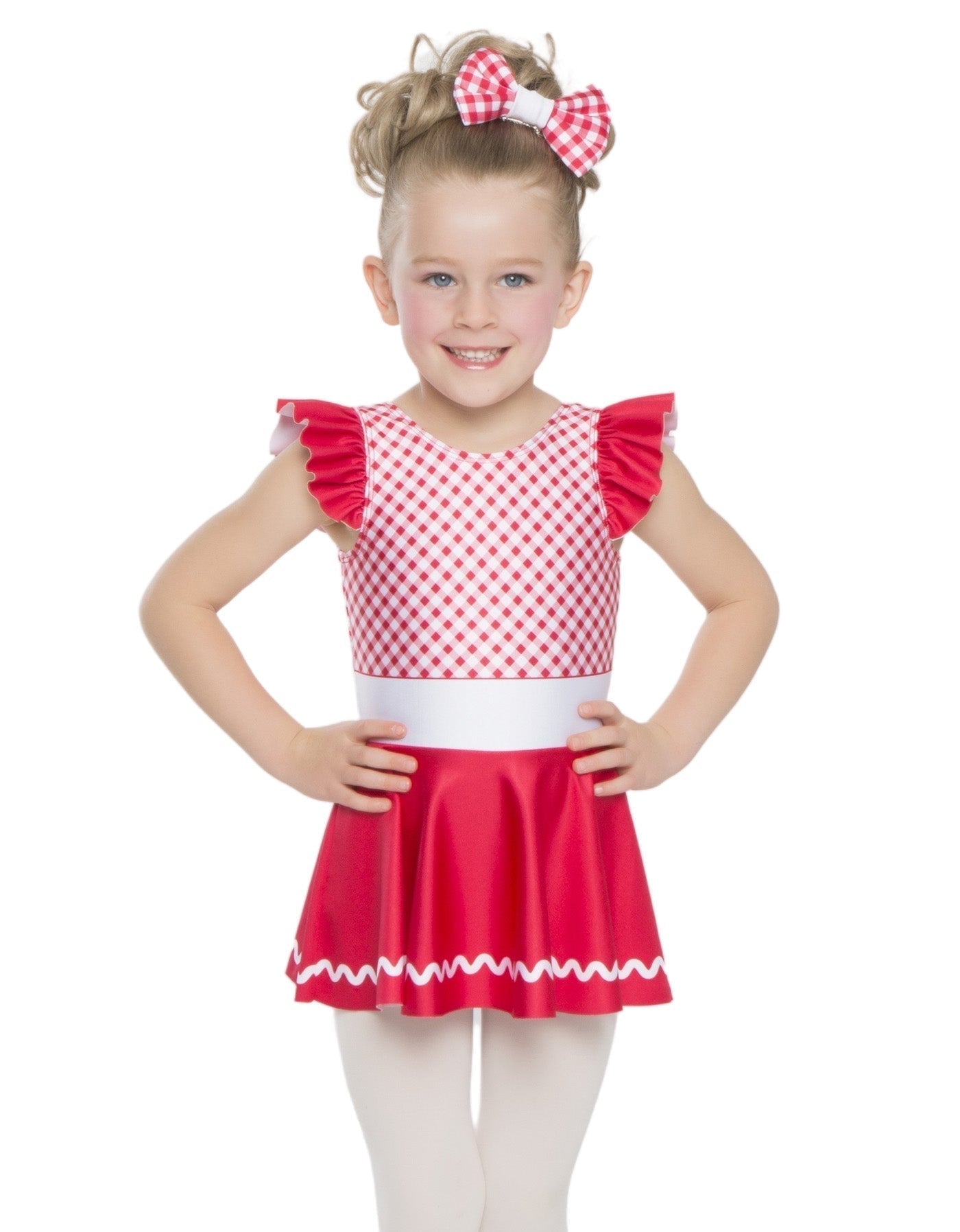 Barnyard Ballet Gingham Tank Gather Sleeve Dress