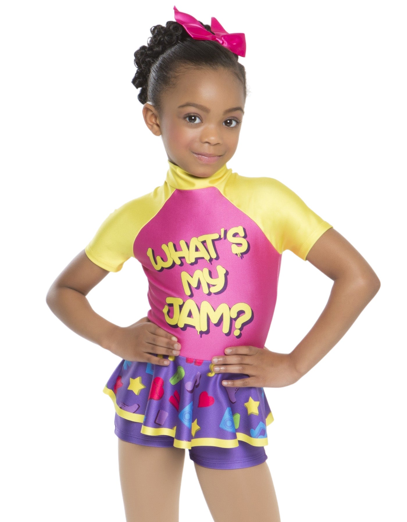 Whats My Jam Fun Raglan Keyhole with Peplum Biketard