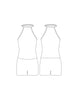 Custom Inked Lycra Halter Covered Back Biketard - Hamilton Theatrical