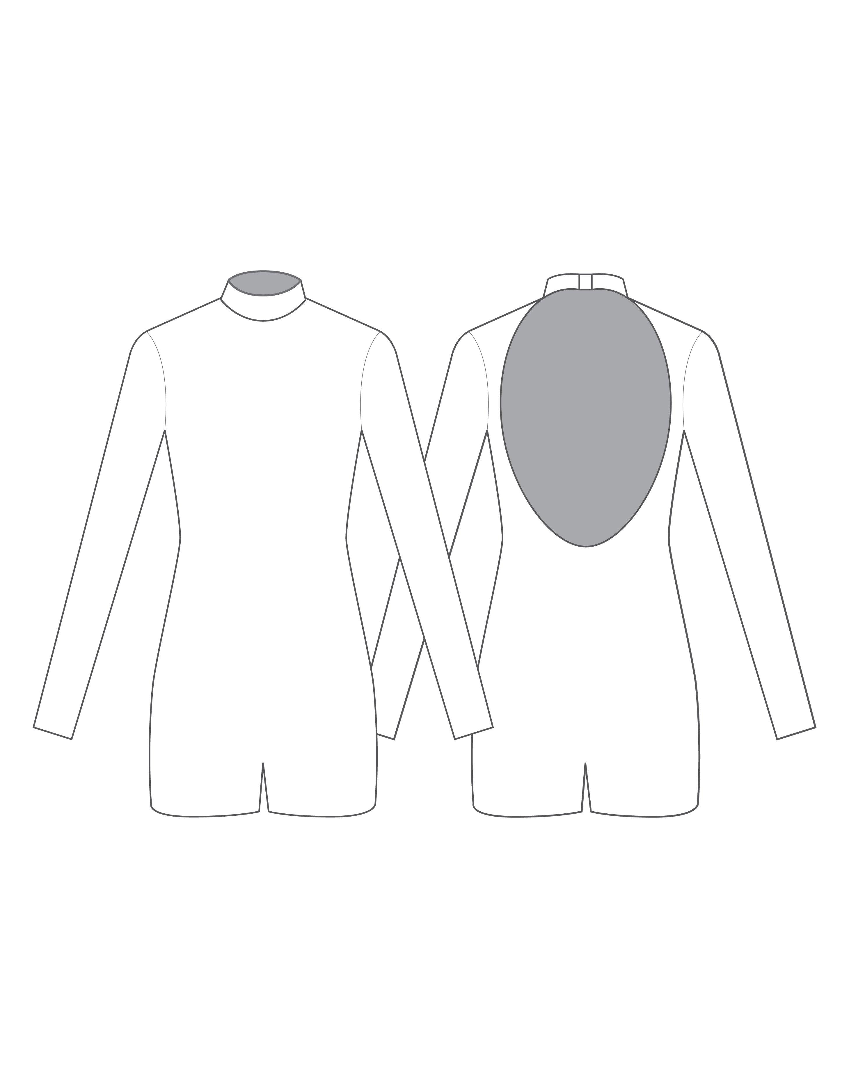 Custom Inked Lycra LS Tneck Open Back Biketard - Hamilton Theatrical