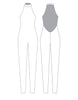 Custom Inked Lycra Halter Open Back Unitard - Hamilton Theatrical