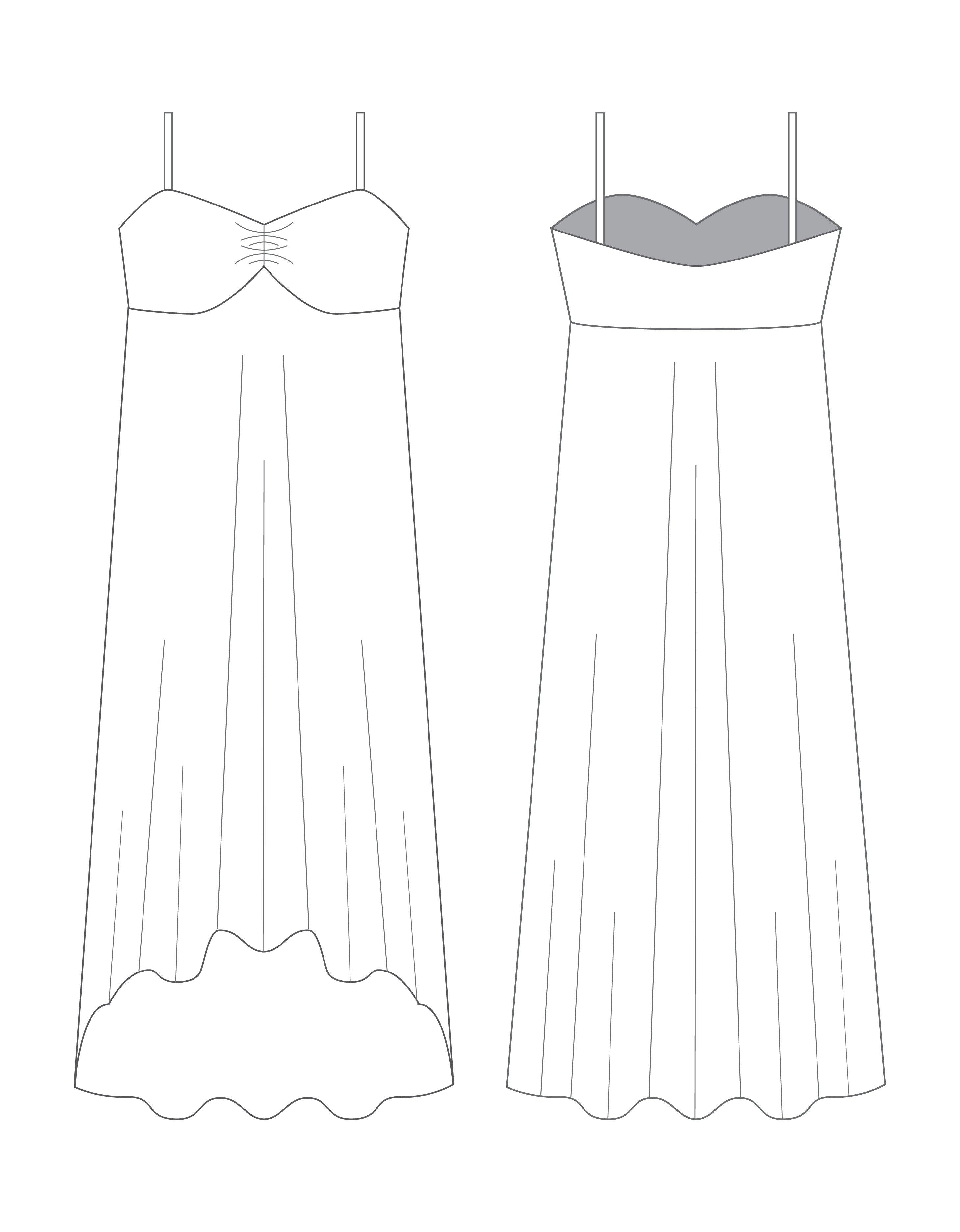 Custom Inked Chiffon Long Dress - Hamilton Theatrical