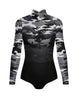 Army Camo Mesh LS Tneck Open Back Leotard with Lycra Bandeau/Panty - Hamilton Theatrical