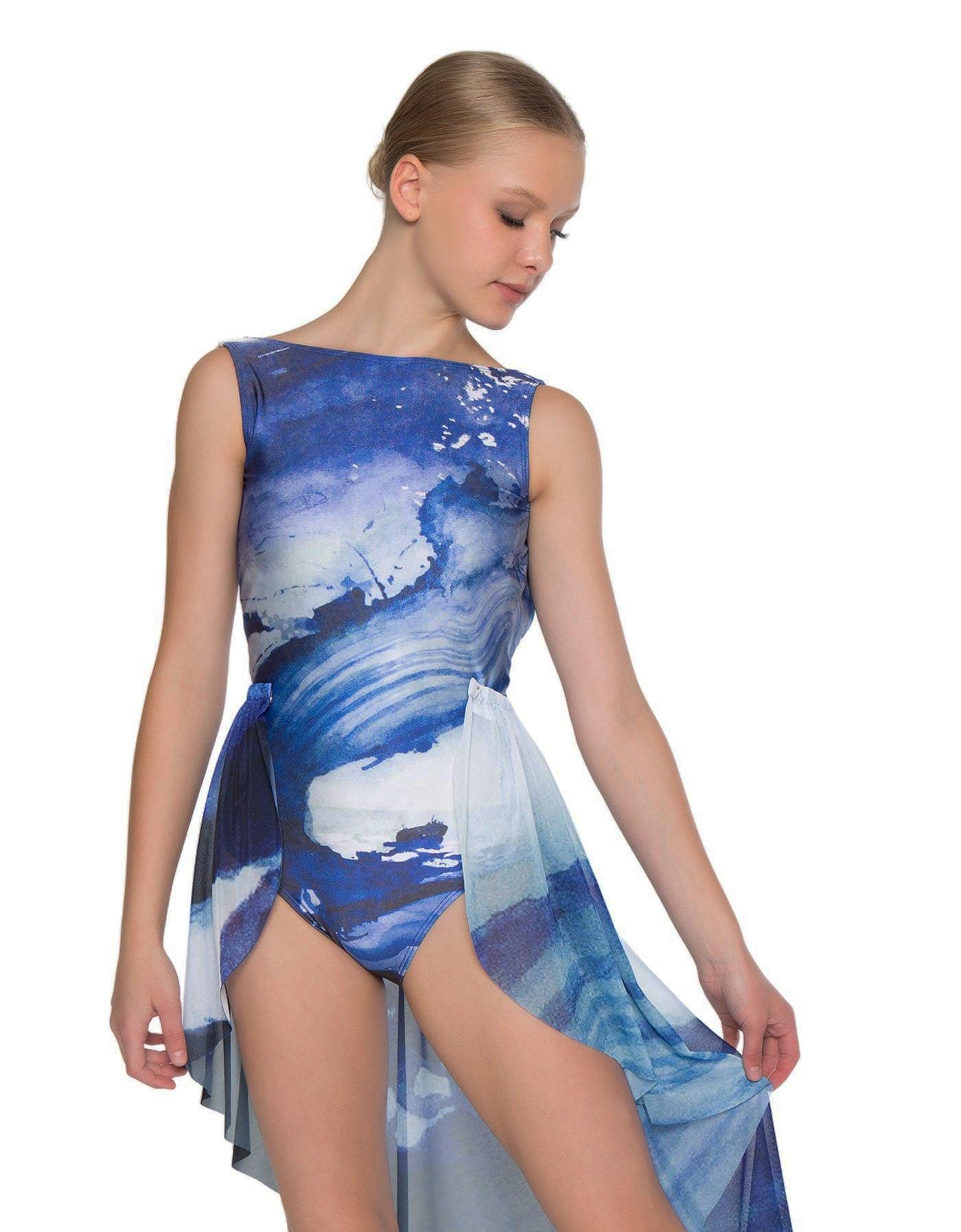 Tidal Wave Printed Open Ballroom Skirt - Hamilton Theatrical