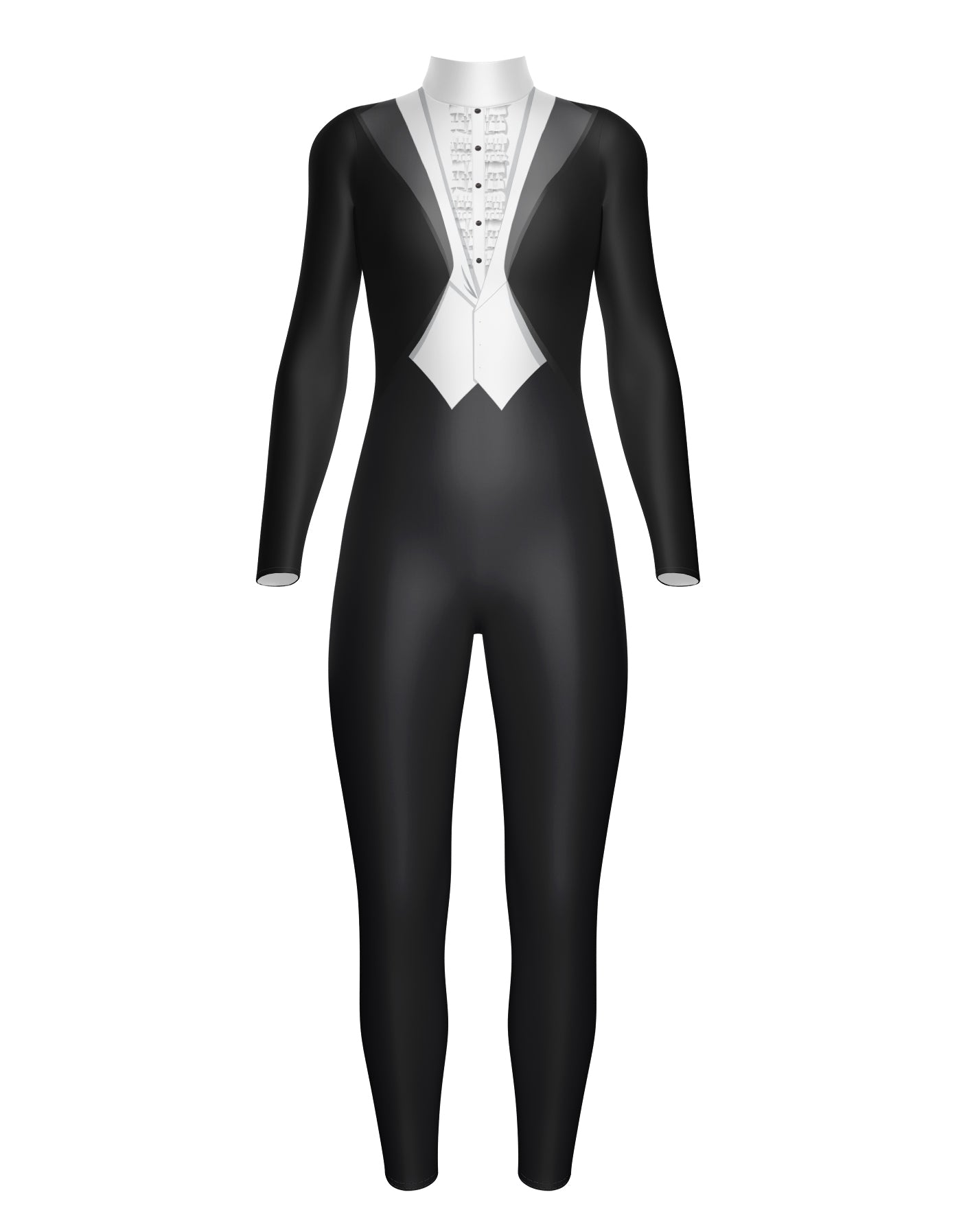 Suits LS Tneck Zipper Back Unitard