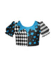 Harlequin Puff Sleeve Crop Top