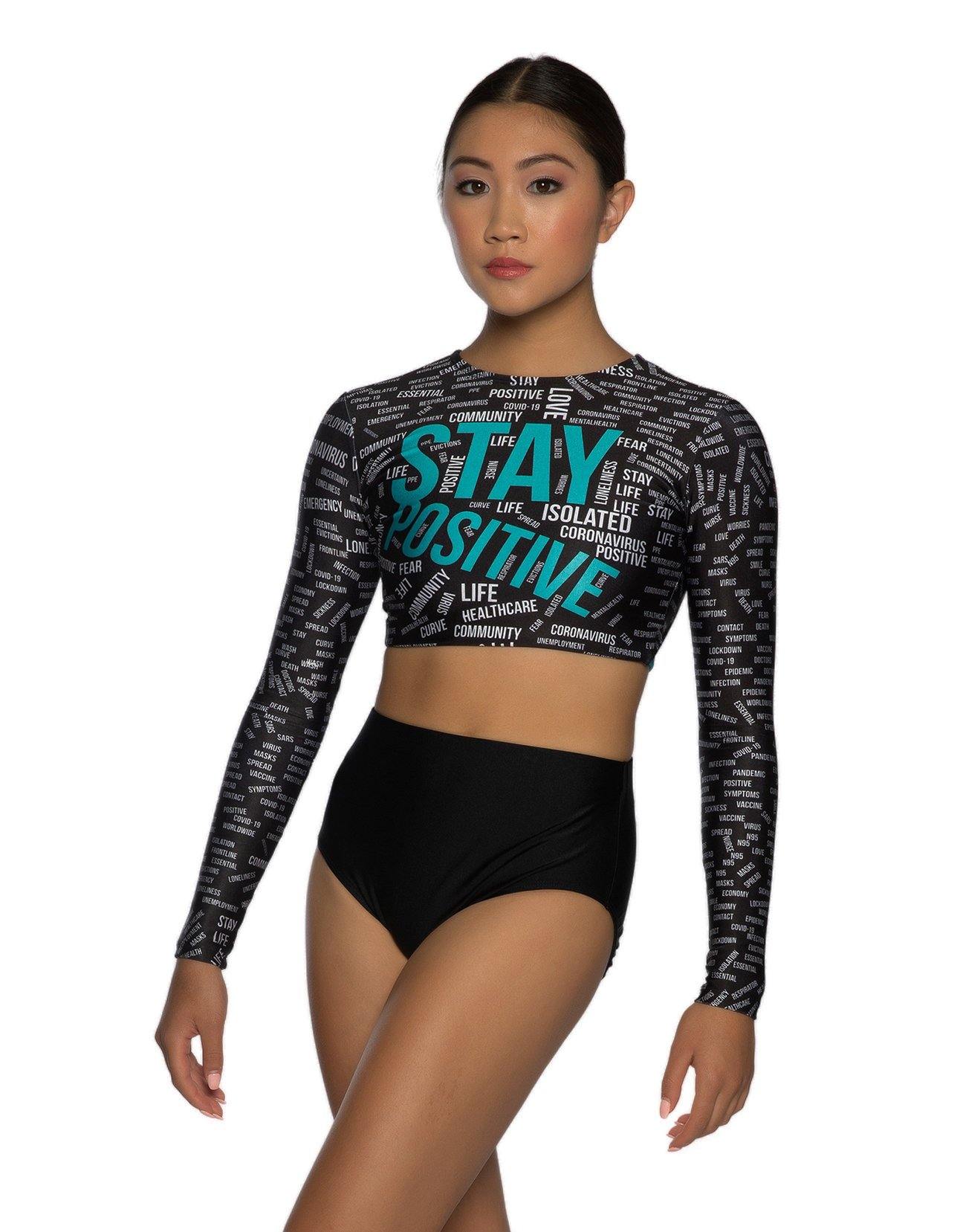 Stay Positive LS Triangle Back Crop Top - Hamilton Theatrical