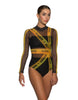 Caution Tape LS Mesh Leotard with Bandeau and Panty - Hamilton Theatrical