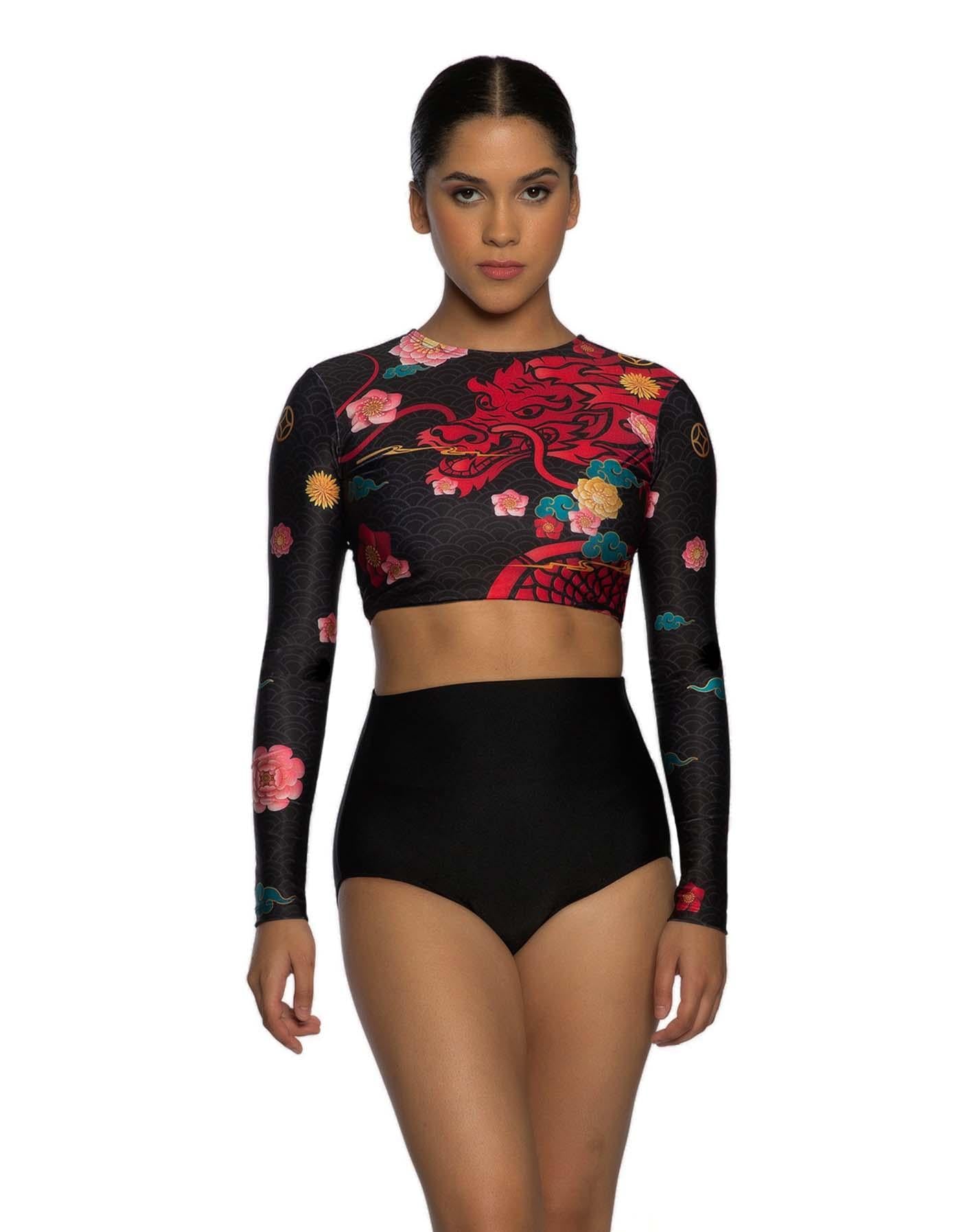 Red Dragon LS Triangle Back Crop Top - Hamilton Theatrical