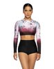 Black Roses LS Triangle Back Crop Top - Hamilton Theatrical