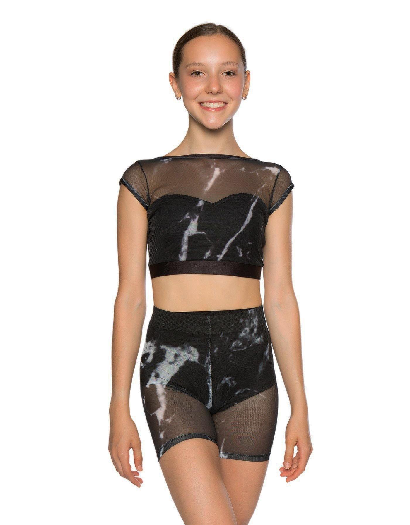 Marbled Mesh Bow Back Crop - Hamilton Theatrical