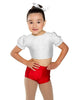 Solid Lycra Puff Sleeve Crop Top - Hamilton Theatrical