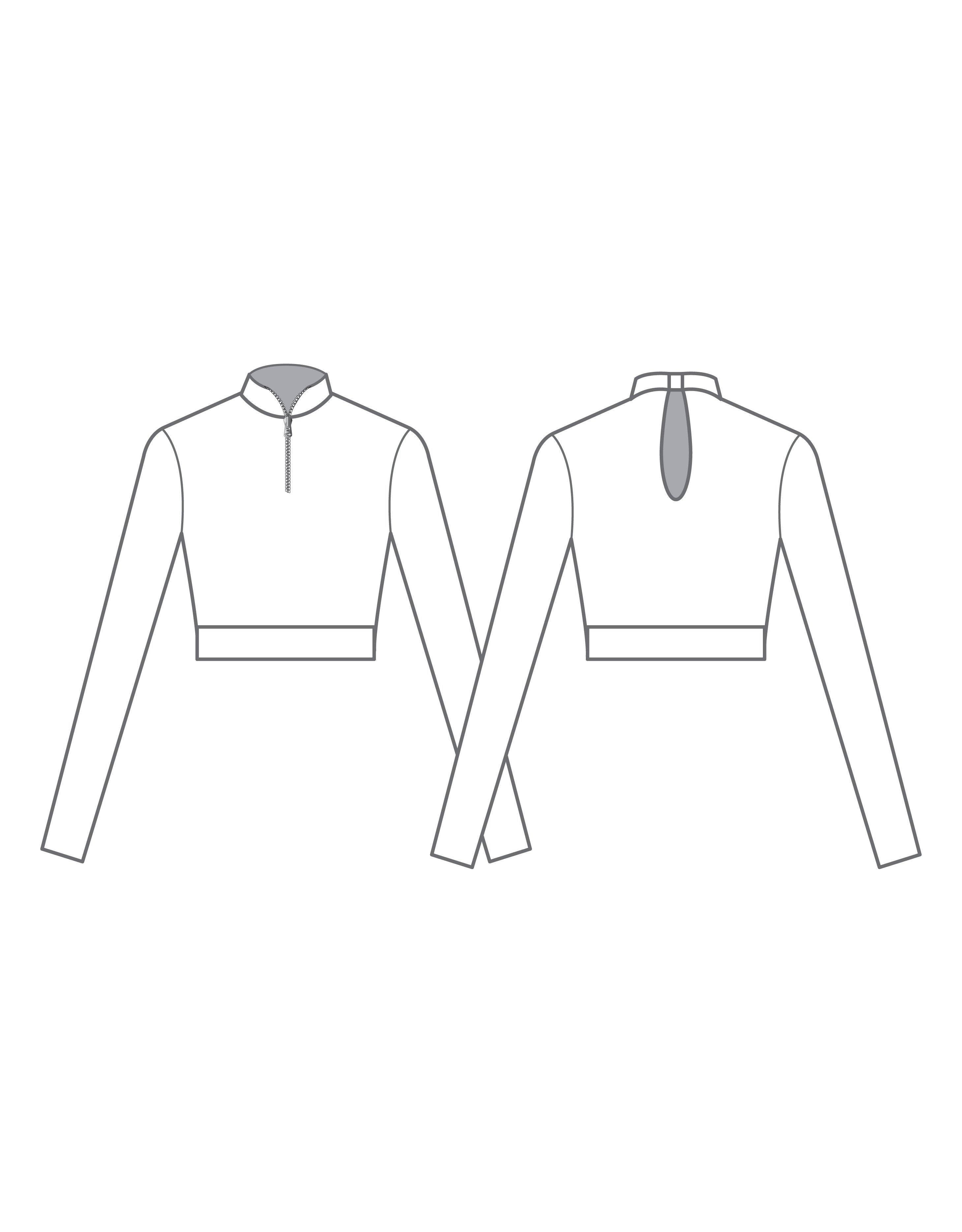 Swirls Zipper Front Crop Top - Hamilton Theatrical